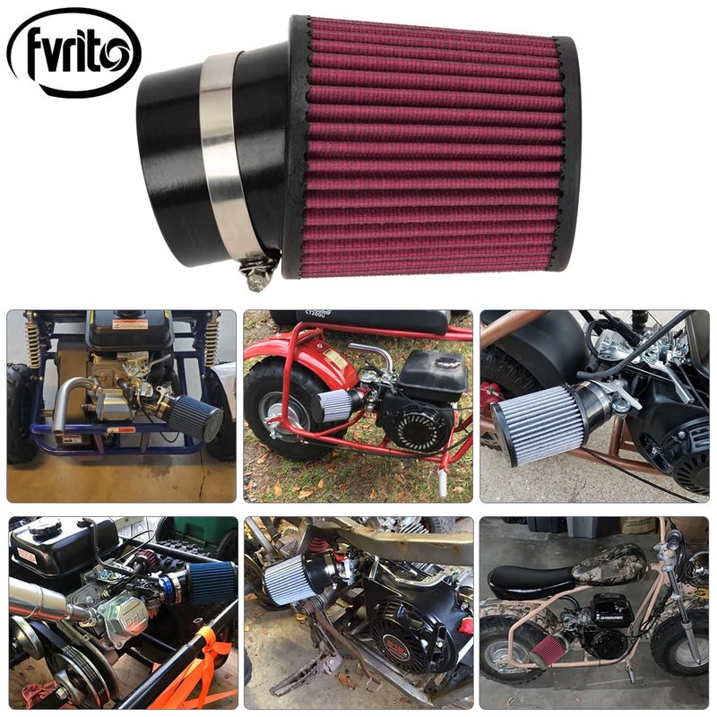 FVRITO High Performance Upgraded Air Filter Cleaner for 6.5 HP Predator 212cc 68120 69730 60363 196cc GX160 GX200 BT200X CT100X CT100U CT200U CC100X RTK100 RB200 Baja MB165 MB200 Mini Bike Go Kart Red - Image 5